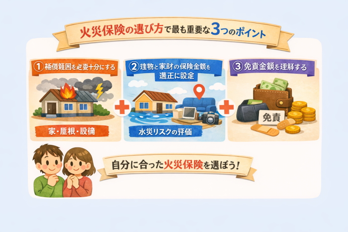火災保険の選び方 3つのポイント